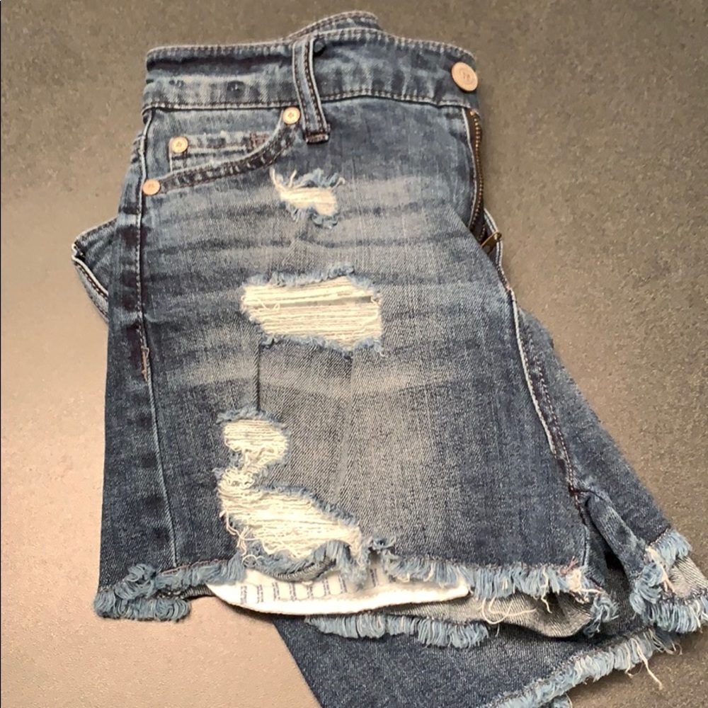 Light blue jean shorts